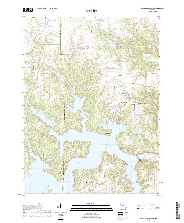 Clarence Cannon Dam topographic map thumbnail
