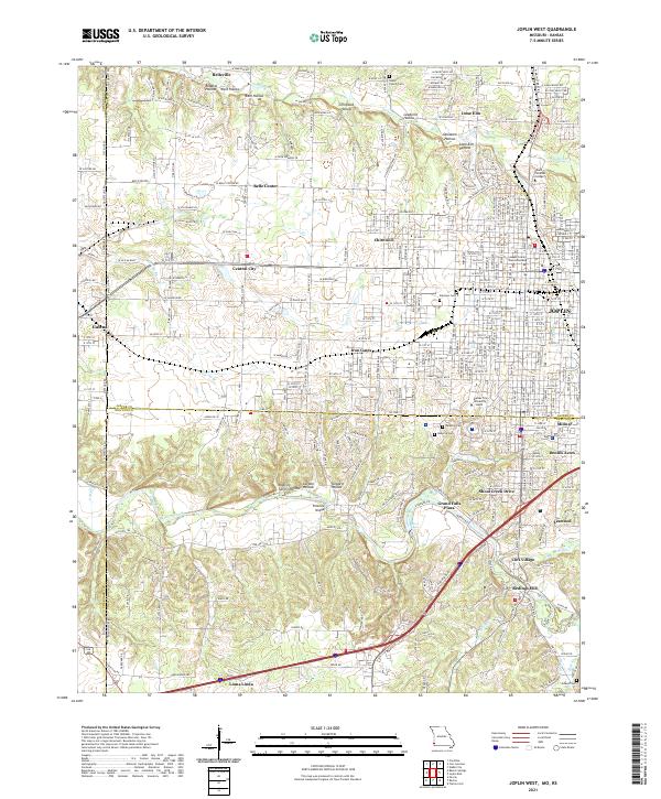 Joplin West topographic map thumbnail