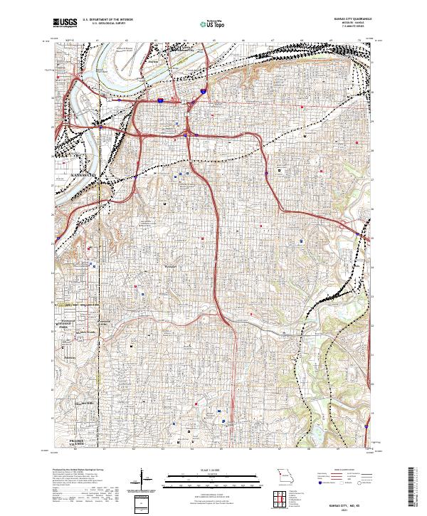 Kansas City topographic map thumbnail