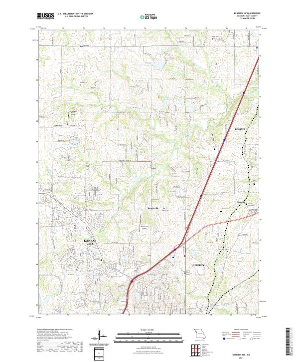 Kearney SW topographic map thumbnail