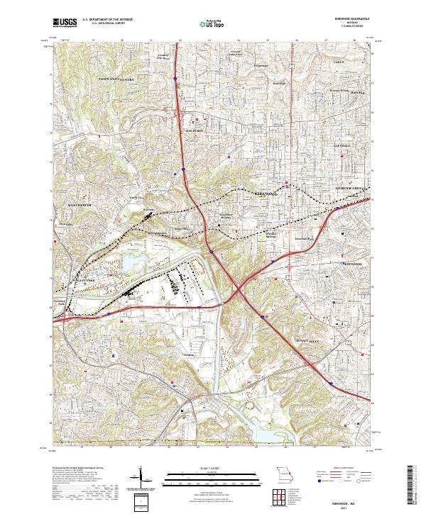 Kirkwood topographic map thumbnail