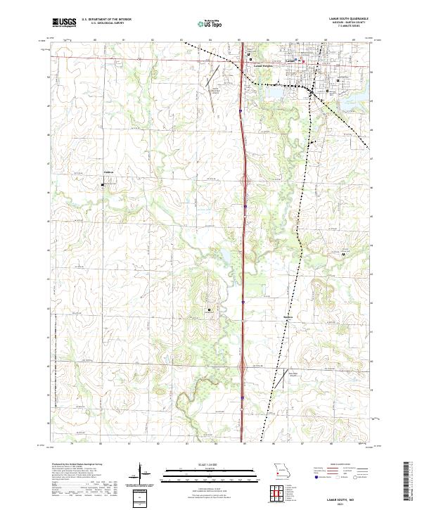 Lamar South topographic map thumbnail