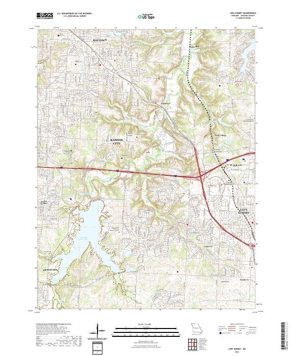 Lees Summit topographic map thumbnail