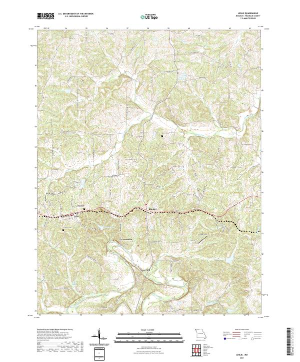 Leslie topographic map thumbnail