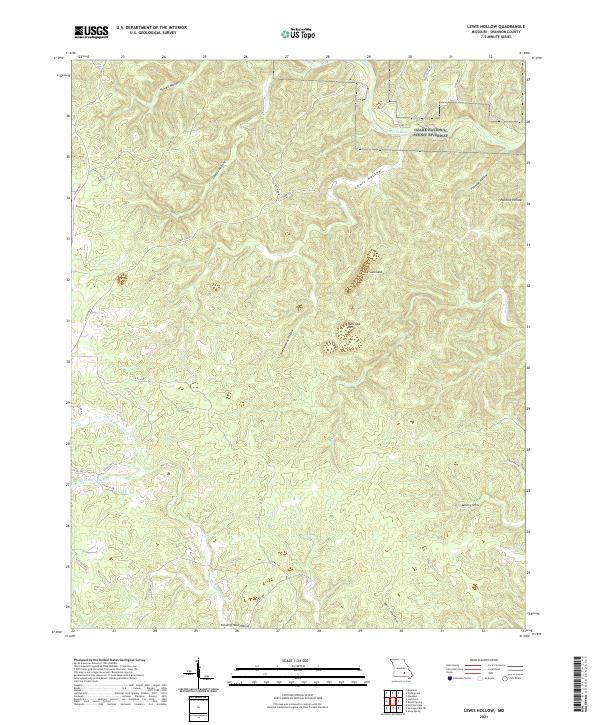 Lewis Hollow topographic map thumbnail