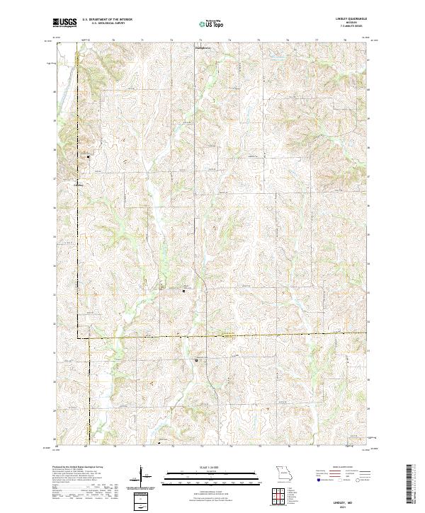 Lindley topographic map thumbnail