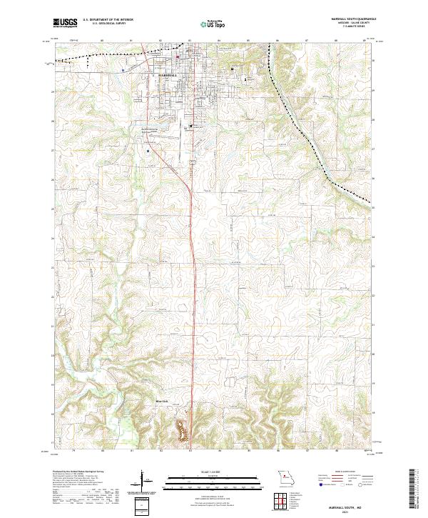Marshall South topographic map thumbnail