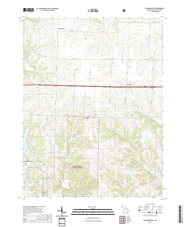 Millersburg NE topographic map thumbnail
