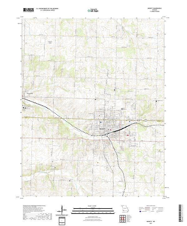 Monett topographic map thumbnail