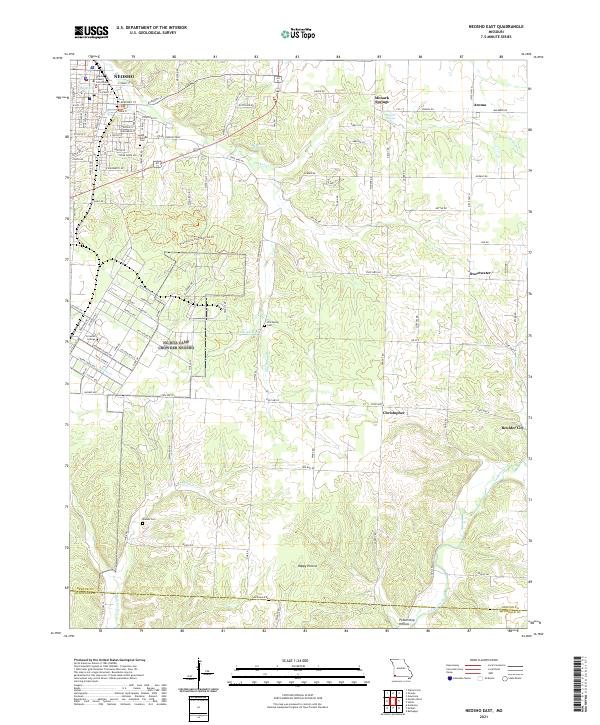 Neosho East topographic map thumbnail