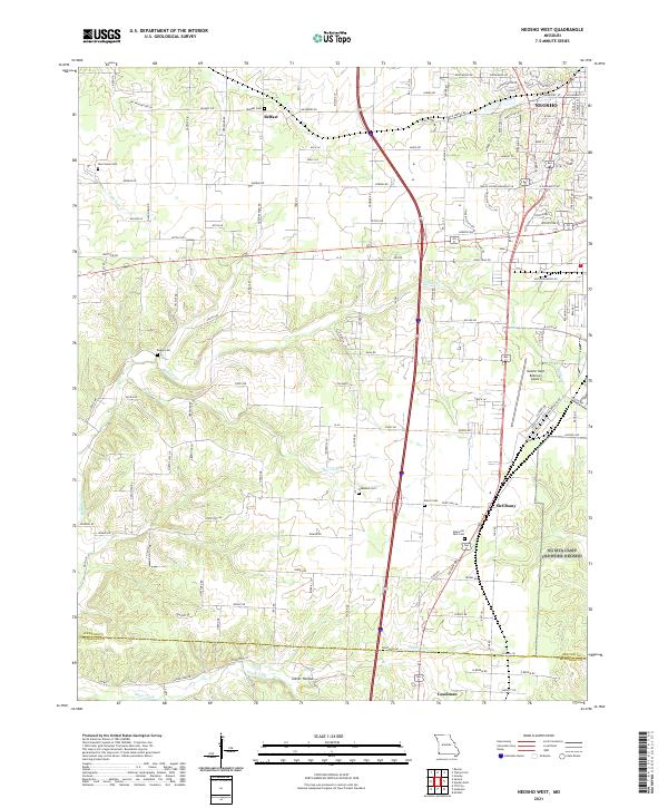 Neosho West topographic map thumbnail