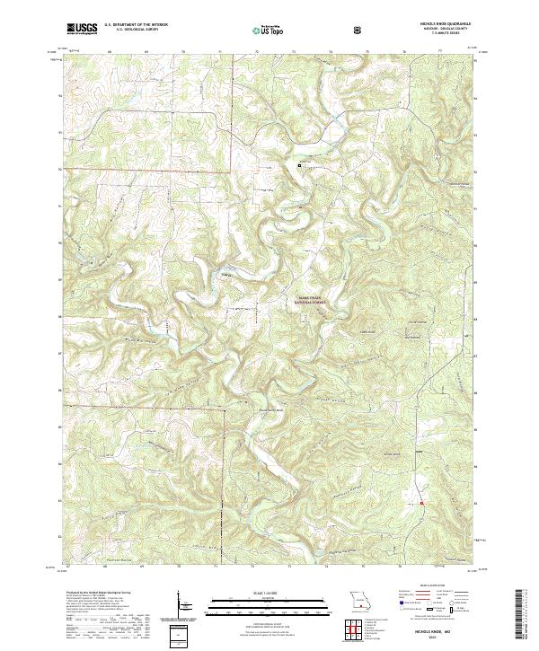Nichols Knob topographic map thumbnail