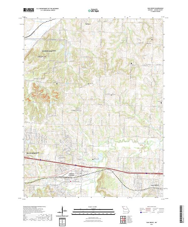 Oak Grove topographic map thumbnail