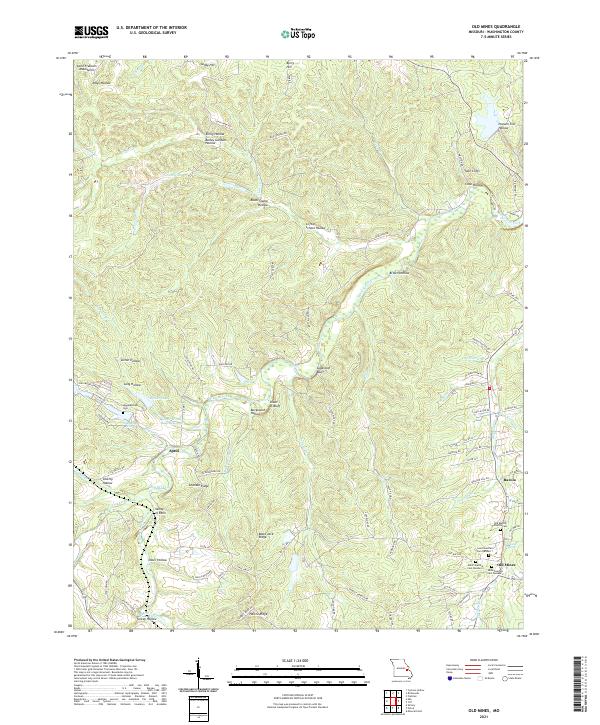 Old Mines topographic map thumbnail