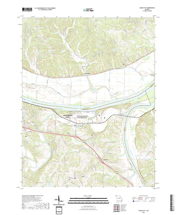 Osage City topographic map thumbnail