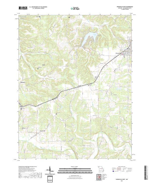 Owensville West topographic map thumbnail