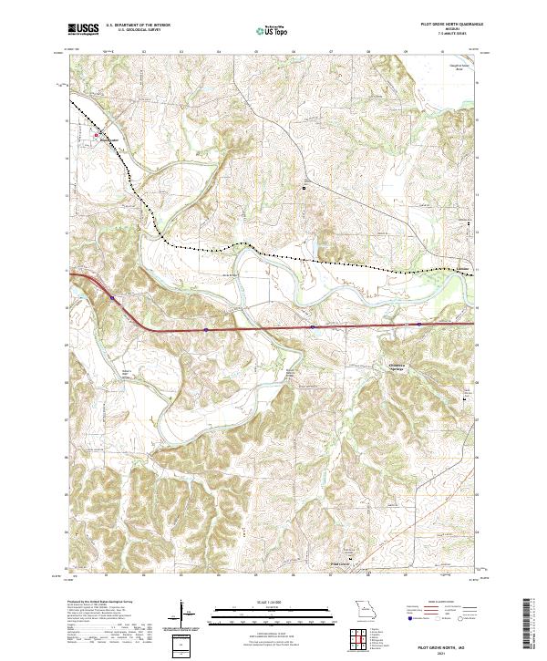 Pilot Grove North topographic map thumbnail