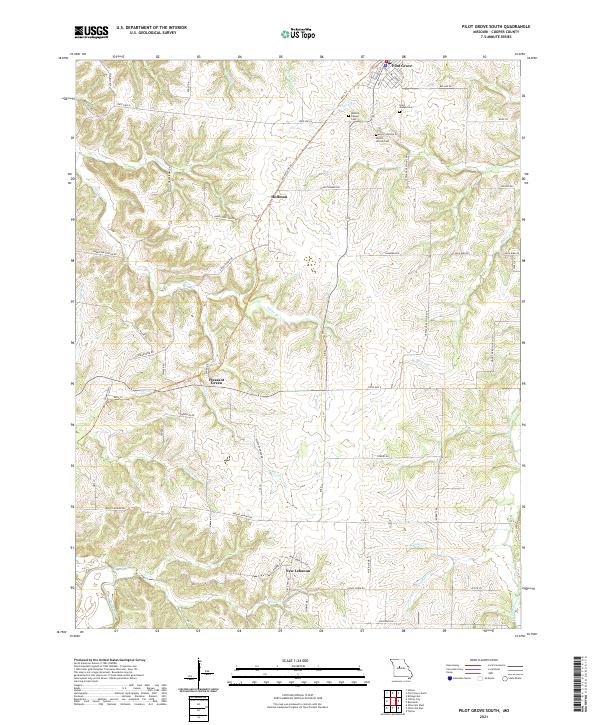 Pilot Grove South topographic map thumbnail