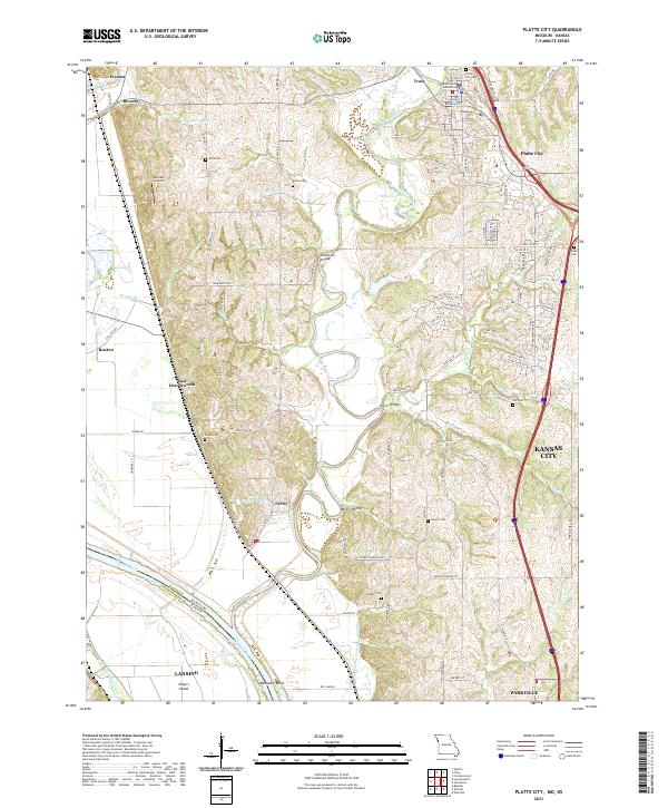 Platte City topographic map thumbnail