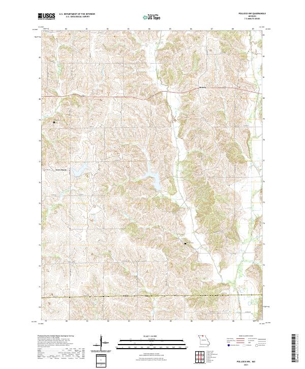 Pollock NW topographic map thumbnail