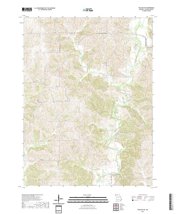 Pollock SW topographic map thumbnail