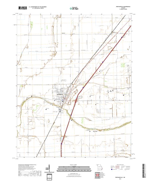Portageville topographic map thumbnail