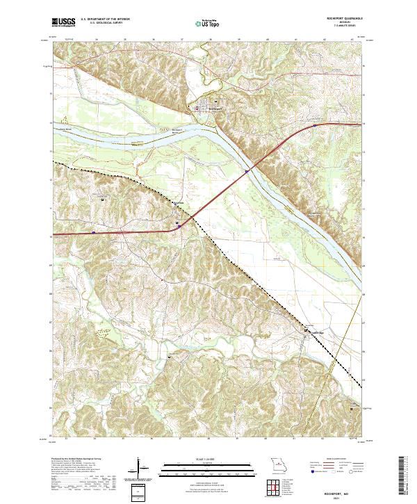 Rocheport 2021 topographic map thumbnail