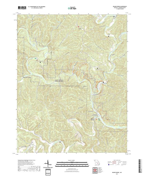 Round Spring topographic map thumbnail