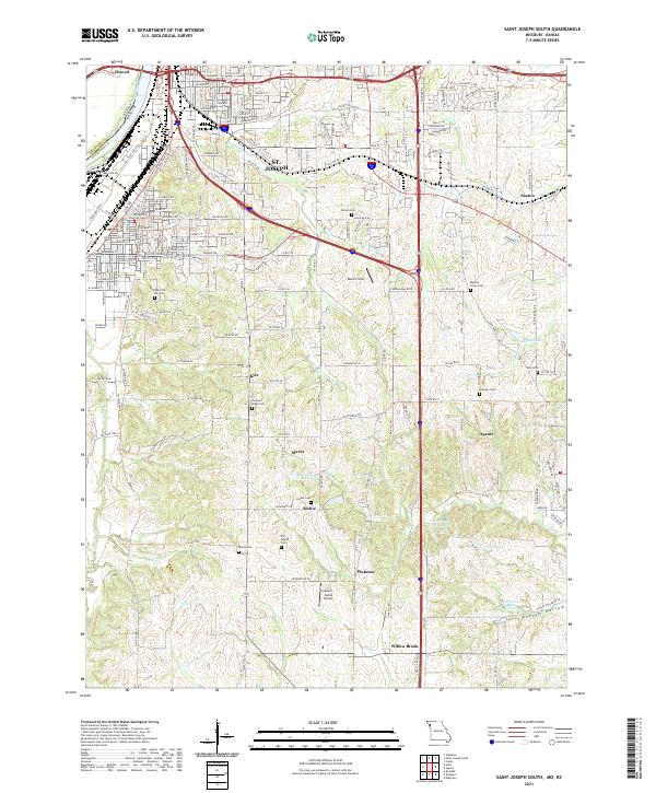 Saint Joseph South topographic map thumbnail