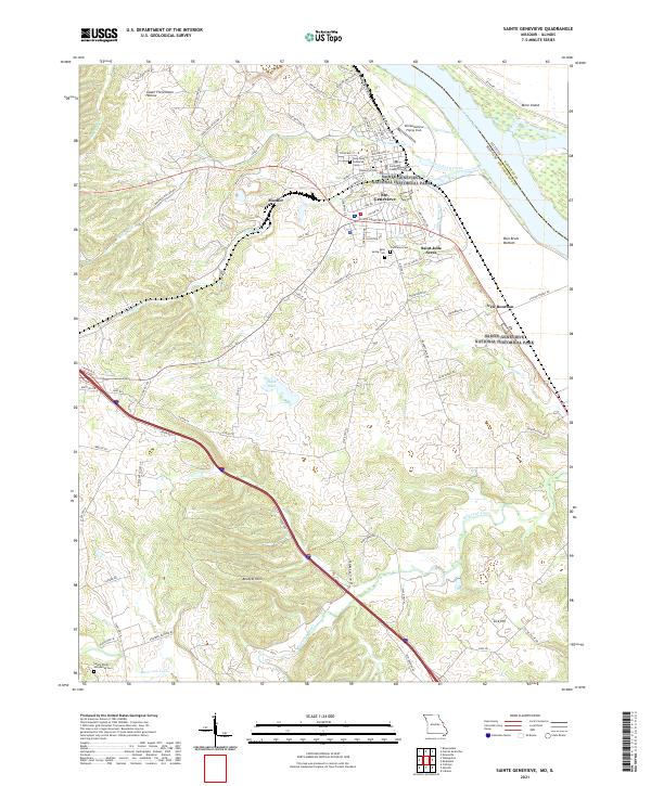 Sainte Genevieve topographic map thumbnail