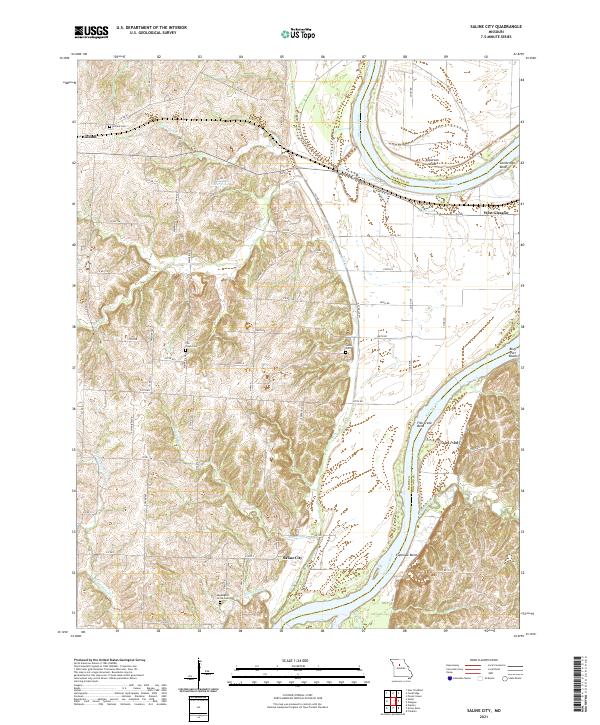 Saline City topographic map thumbnail