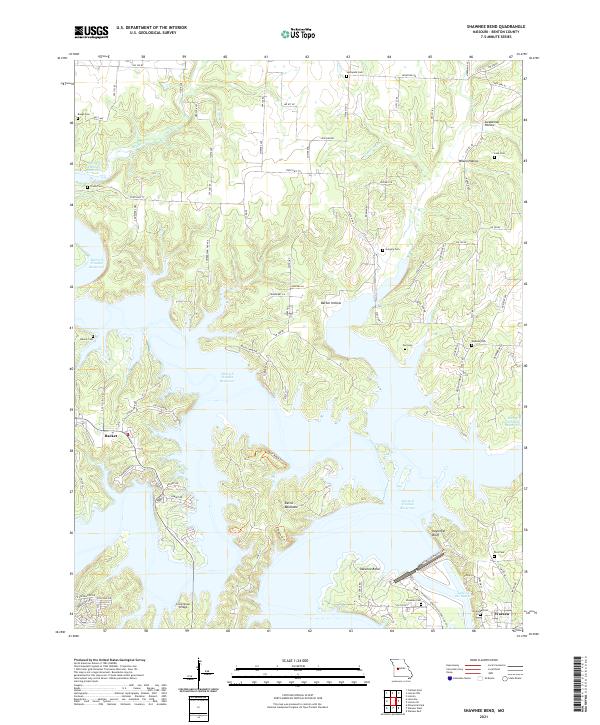 Shawnee Bend topographic map thumbnail