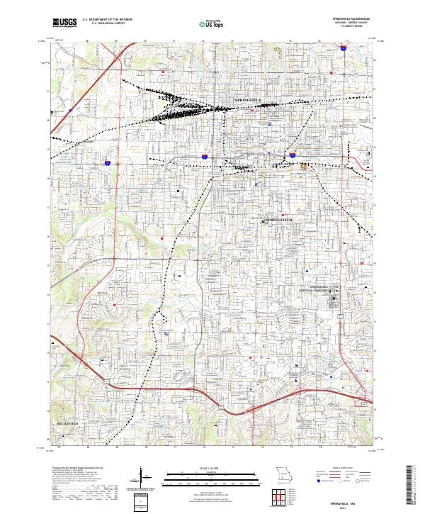 Springfield topographic map thumbnail