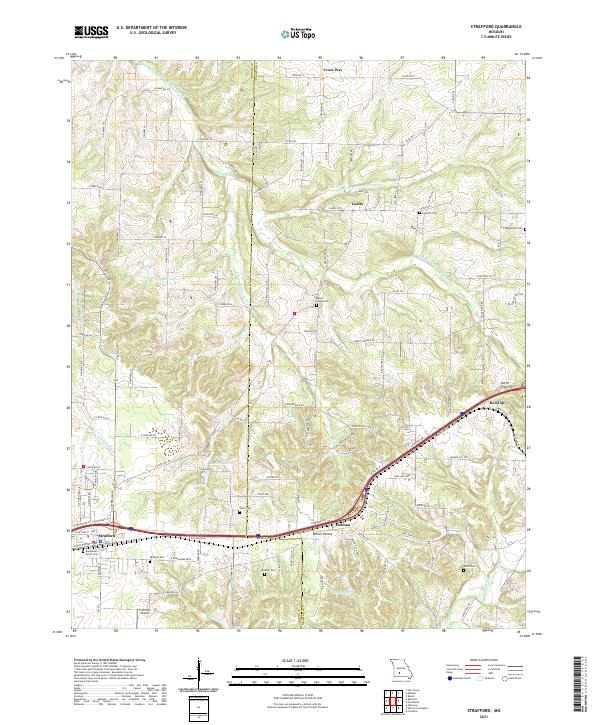 Strafford topographic map thumbnail