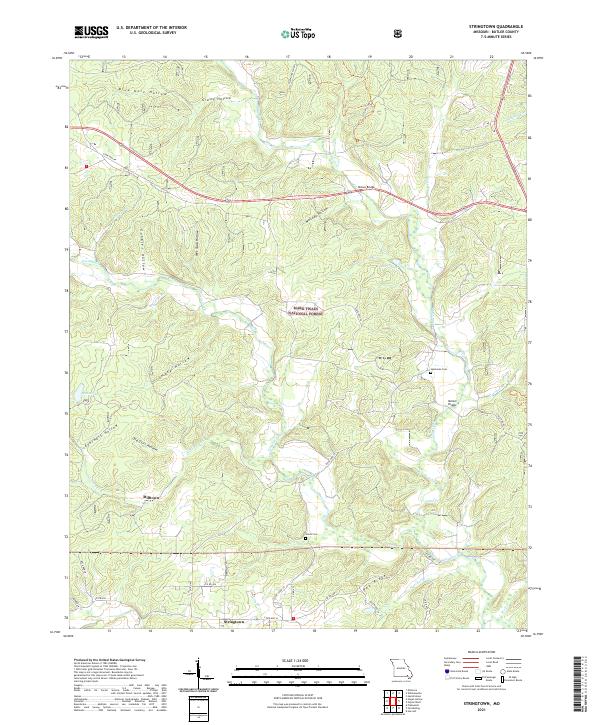 Stringtown topographic map thumbnail