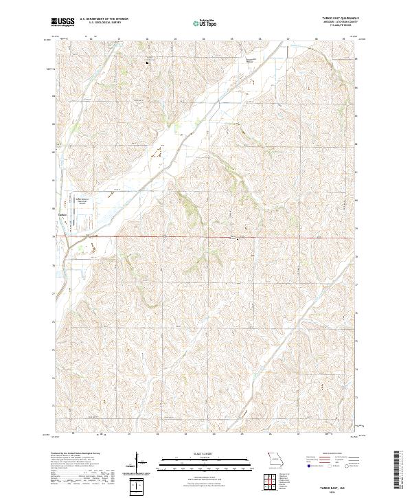 Tarkio East 2021 topographic map thumbnail