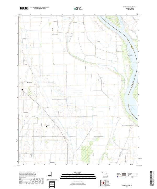 Thebes SW topographic map thumbnail