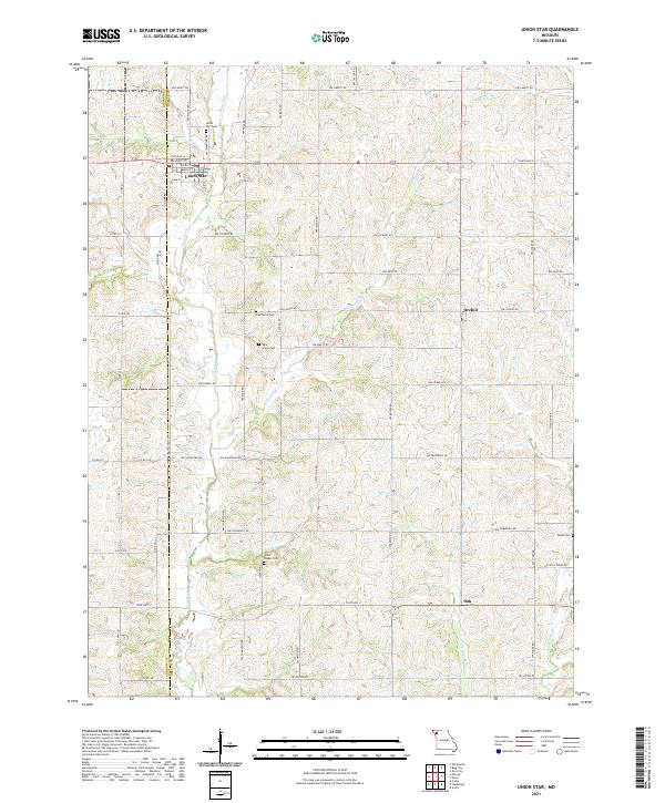 Union Star topographic map thumbnail