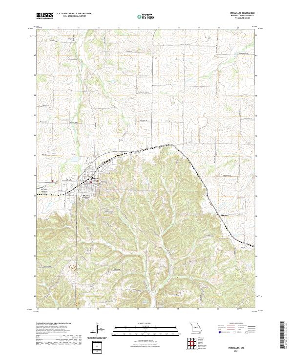 Versailles topographic map thumbnail