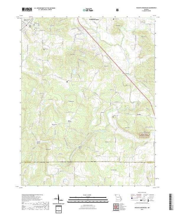 Wachita Mountain topographic map thumbnail