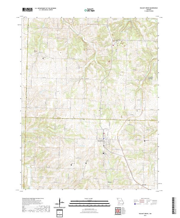 Walnut Grove 2021 topographic map thumbnail