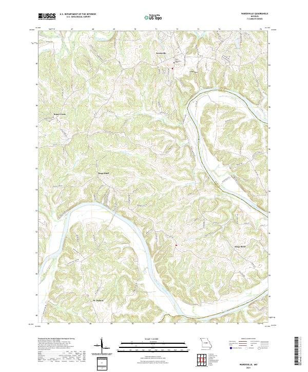 Wardsville 2021 topographic map thumbnail