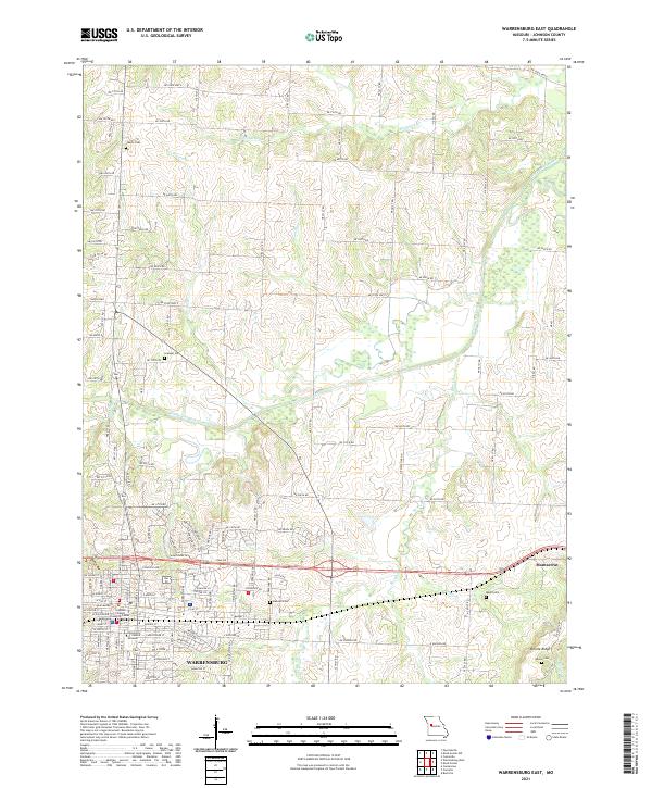 Warrensburg East topographic map thumbnail