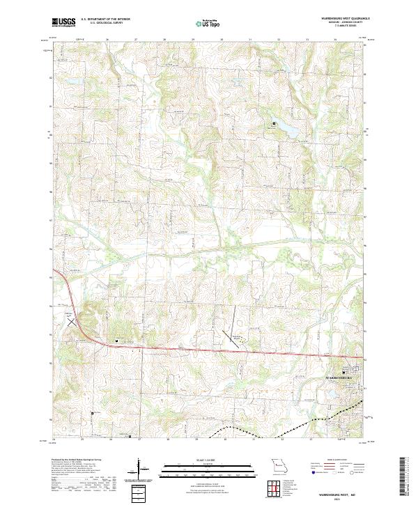 Warrensburg West topographic map thumbnail
