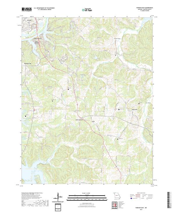 Warsaw East topographic map thumbnail
