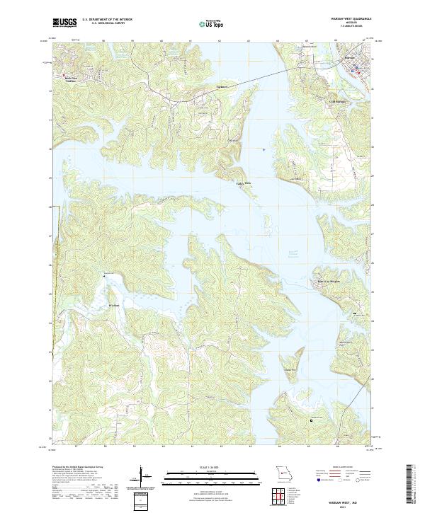 Warsaw West topographic map thumbnail