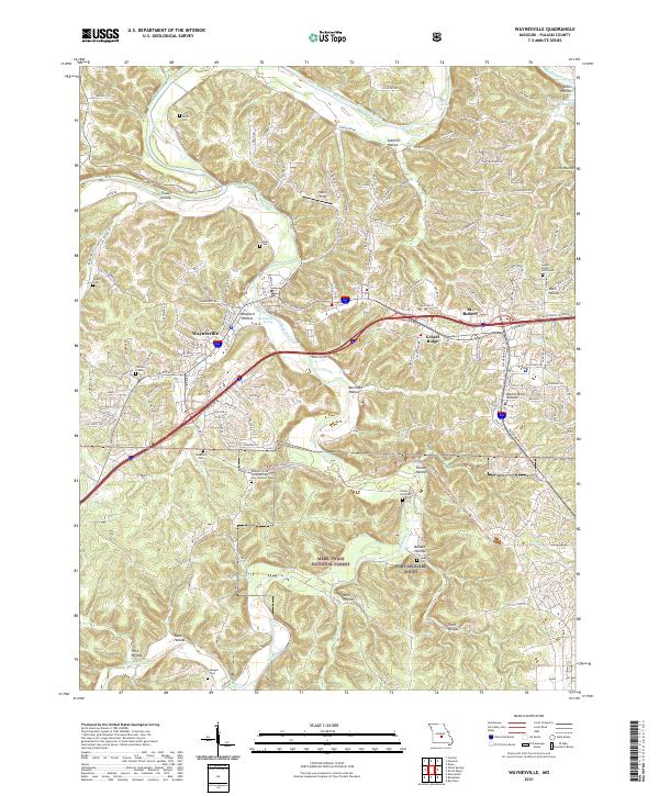 Waynesville 2021 topographic map thumbnail