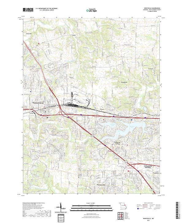 Wentzville 2021 topographic map thumbnail
