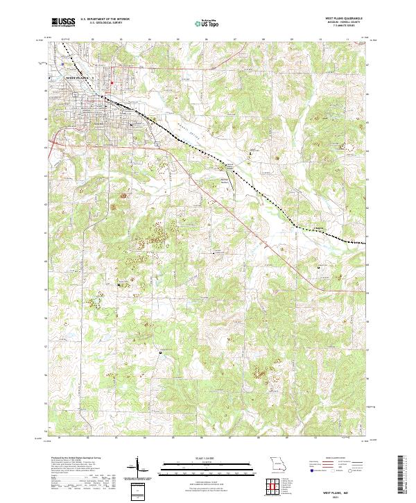 West Plains topographic map thumbnail