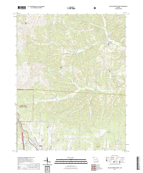 Willow Springs North topographic map thumbnail